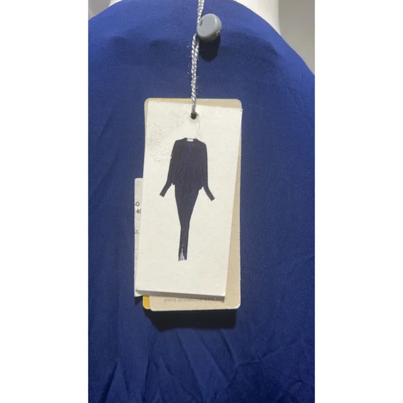 Silvia Tcherassi Roselyn Blue Fringed Jersey Maxi Dress Size 2L (12) NWD - Picture 13 of 14